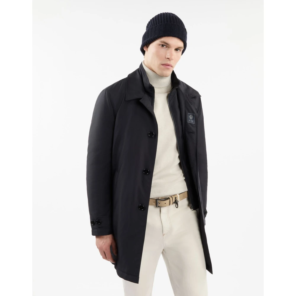 Fay Popeline Tecnico Ochtendjas Blue Heren