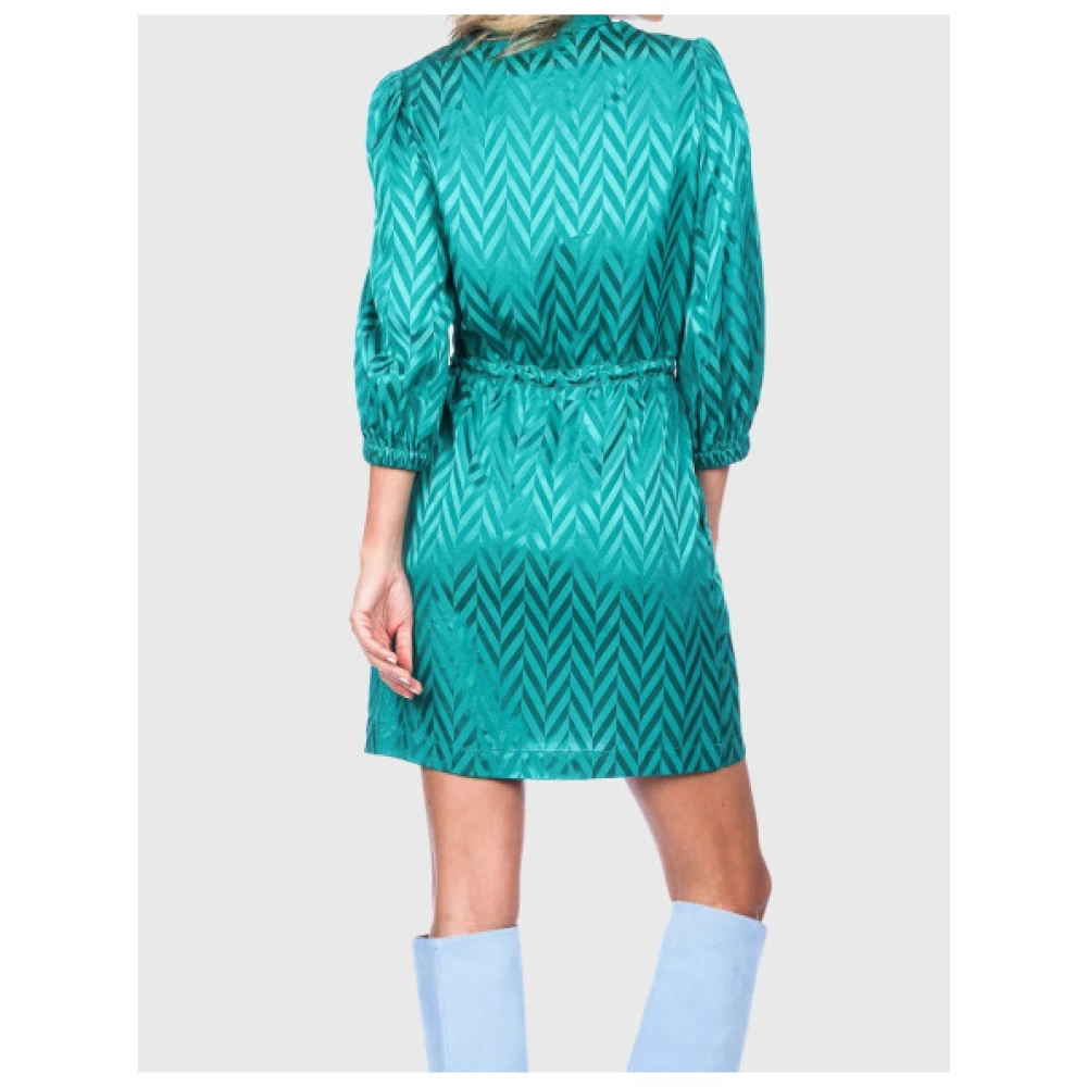 Twinset Korte jurk met verstelbare taille Green Dames