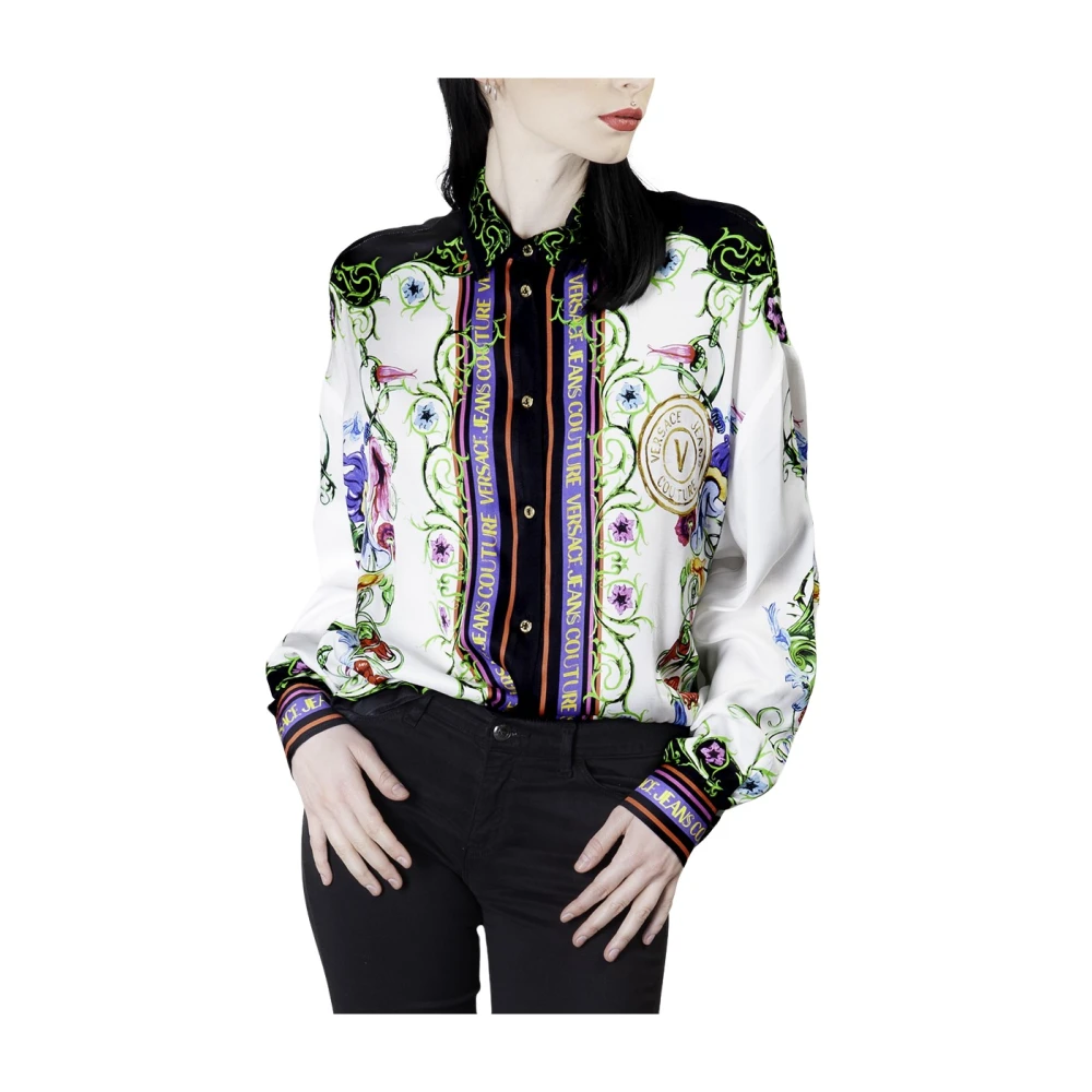 Versace Jeans Couture Lange Mouw V-Emblem Garden Shirt Multicolor Dames