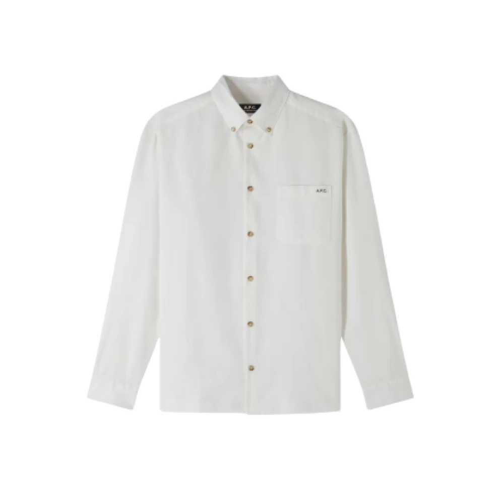 A.p.c. Overhemd met korte mouwen Zomerse stijl Beige Heren
