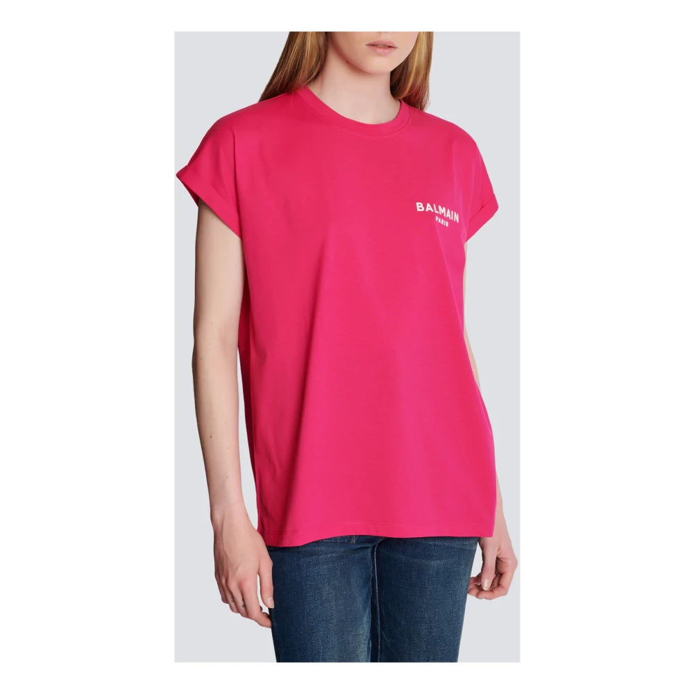 Balmain Flock T-shirt Pink Dames