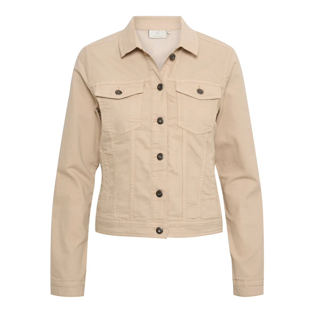 Kaffe Beige Denim Jackets, Female, S, Kazelina Denim Jacket