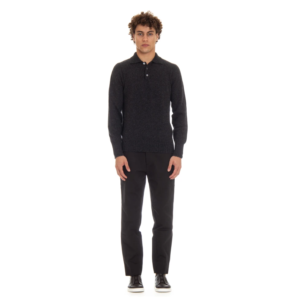 Drumohr Polo Sweater Grijs Gray Heren