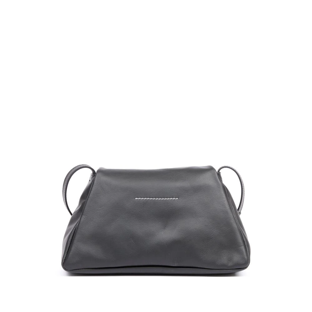 MM6 Maison Margiela Charcoal Grey Lederen Foldover Schoudertas Gray Dames