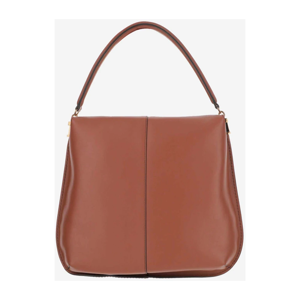 TOD'S Leren Flaptas met T-Detail Brown Dames
