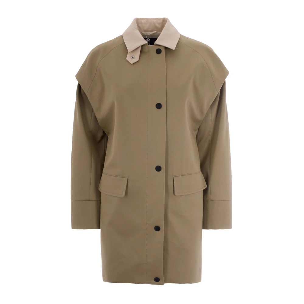Patrizia Pepe Women's Beige Single-Breasted Coats, M, Single-Breasted Trench Coat