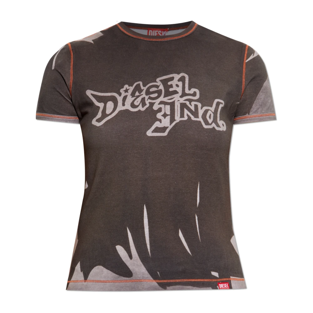 Diesel Women's Brown Top T-Grafi - T-Shirts - Xs - Tops