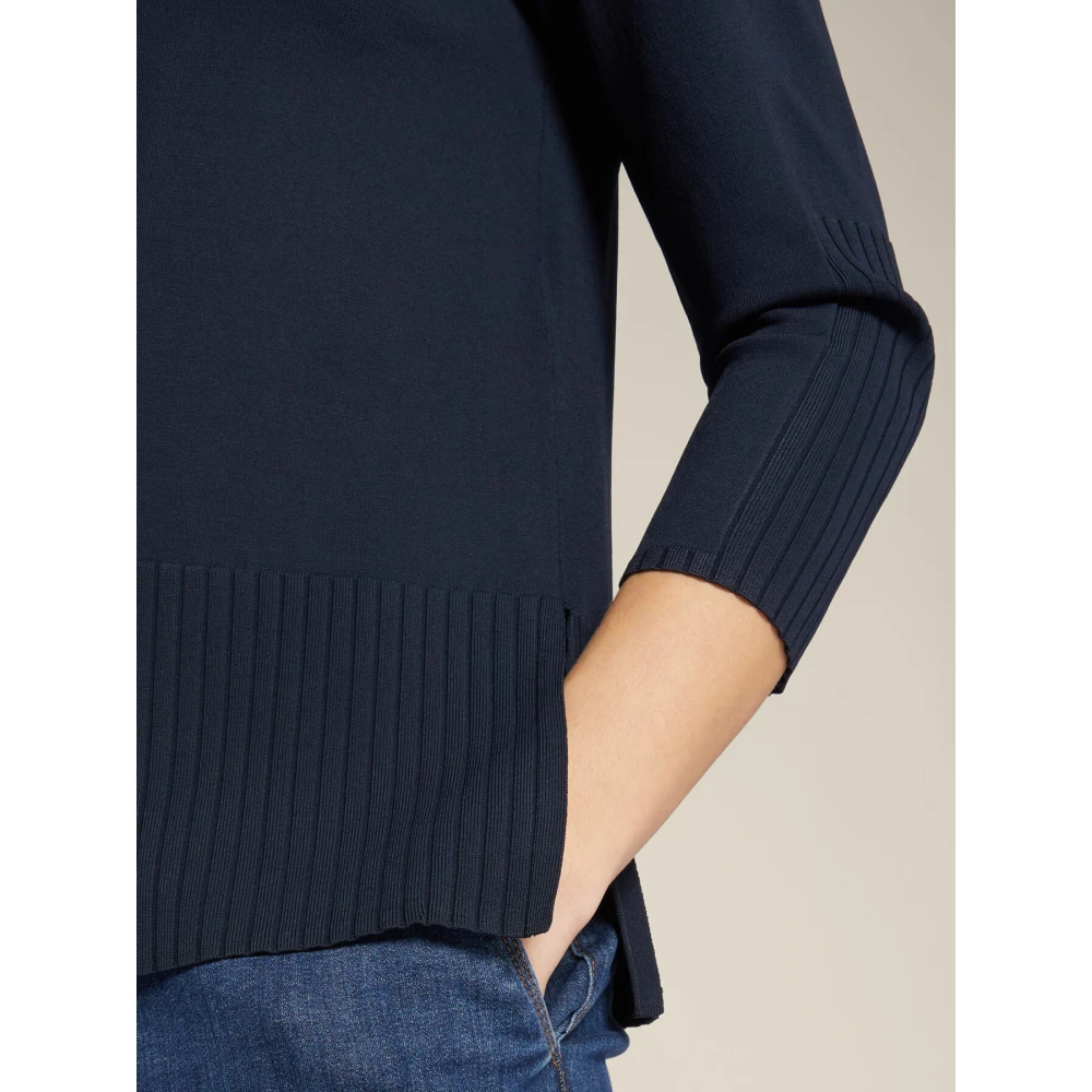 Elena Mirò Round-neck Knitwear Blue Dames
