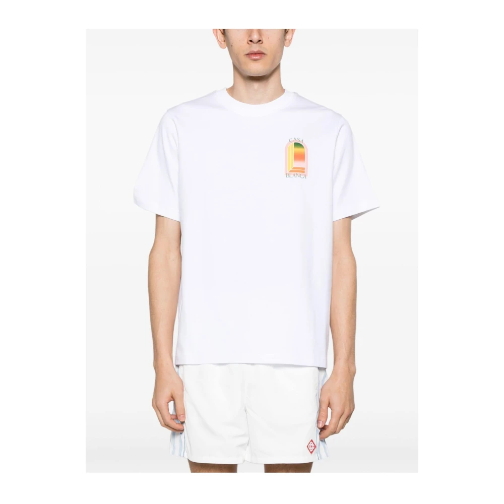 Casablanca Gradient L'Arche T-Shirt White Heren