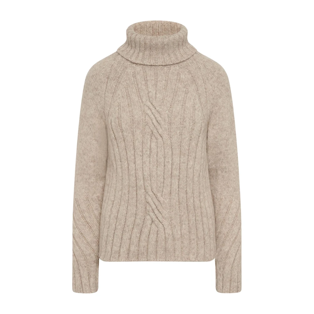 Kiton Alpaca Gevlochten Trui Beige Dames