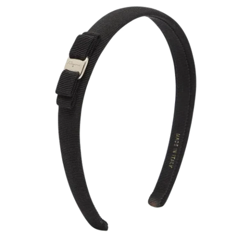 Salvatore Ferragamo Pre-owned Canvas hair-accessories Black Dames