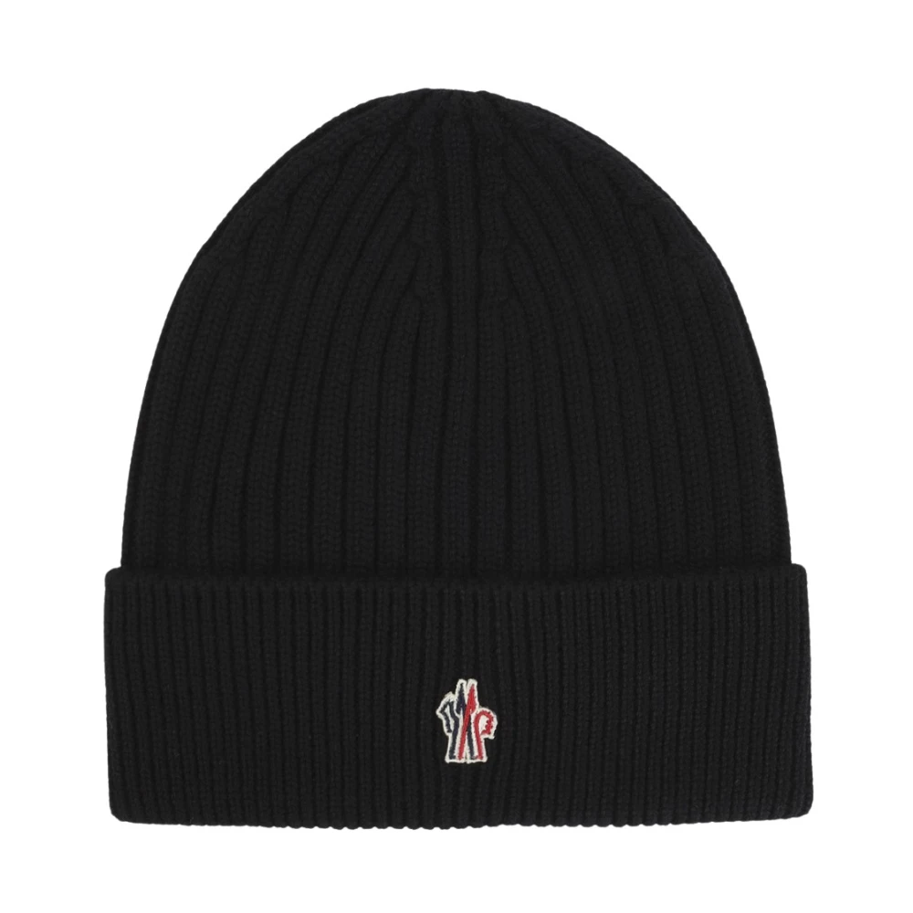 Moncler Men's Black Branded Wool Hat - Size Os - Image 4