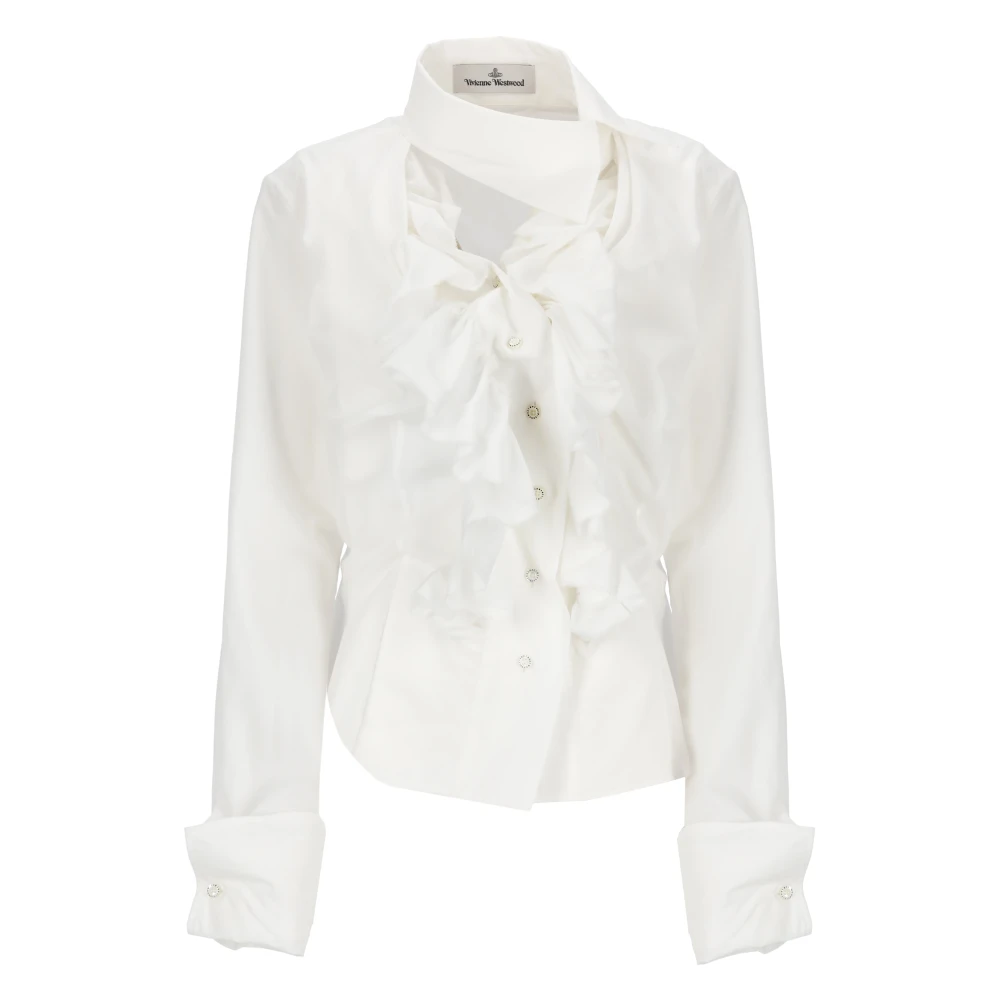 Vivienne Westwood Witte Katoenen Shirt met Gedecentraliseerde Kraag White Dames