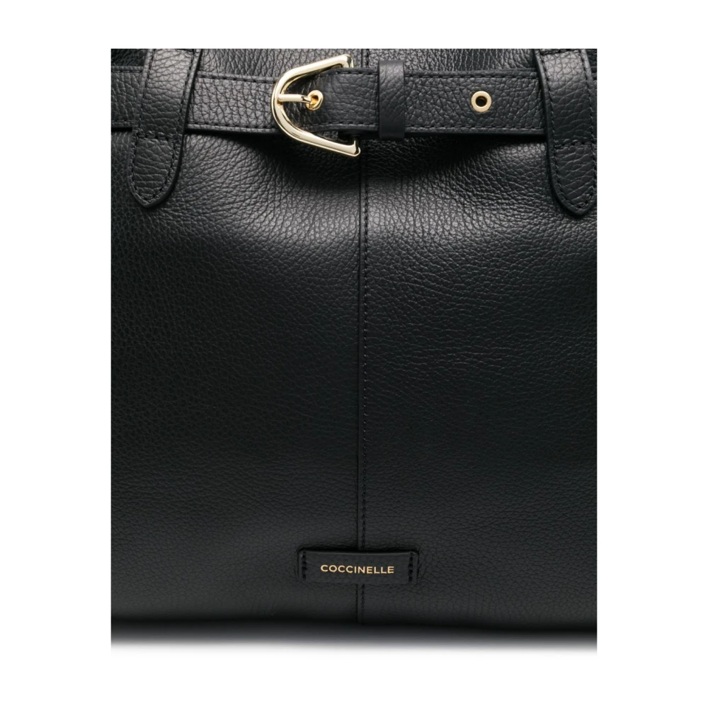 Coccinelle Zwarte leren tas met riem Black Dames