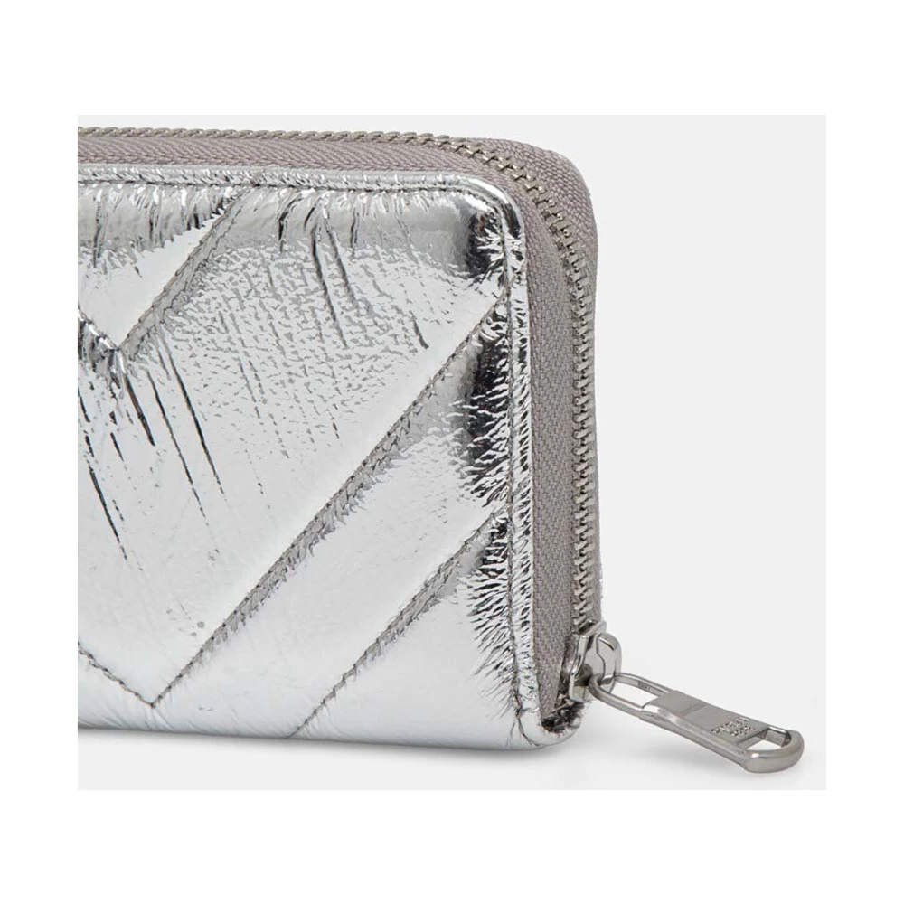 PATRIZIA PEPE Zilveren Damesportemonnee met Ritssluiting Gray Dames