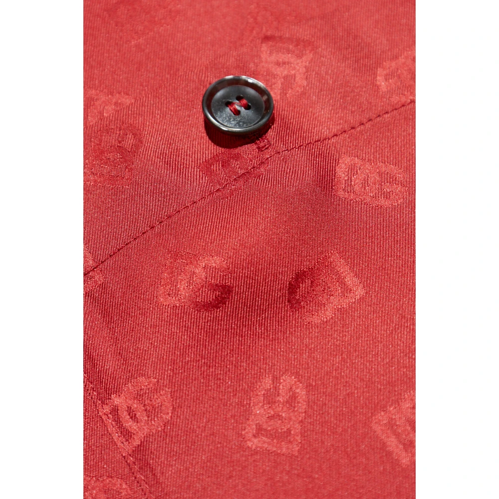 Dolce & Gabbana Zijden shirt met zak Red Heren