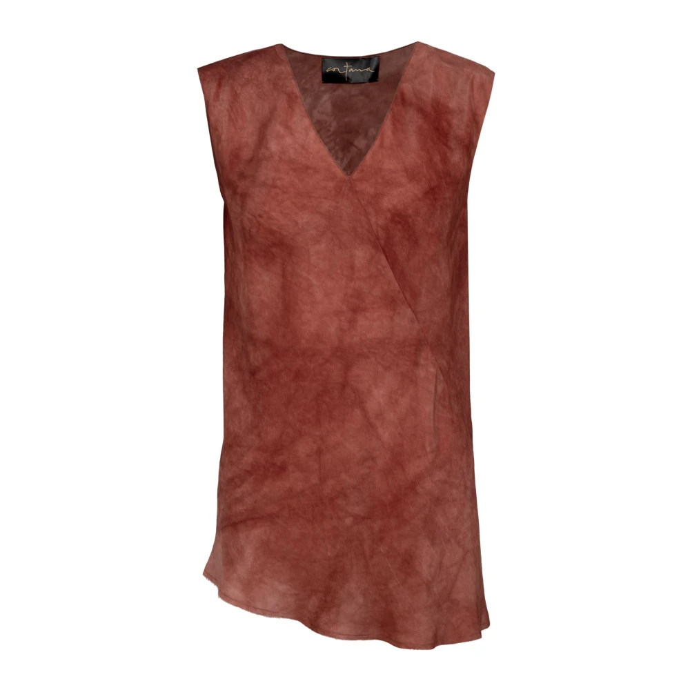 Cortana Women's Red Sleeveless Tops, S, Dali, Top Maltinto