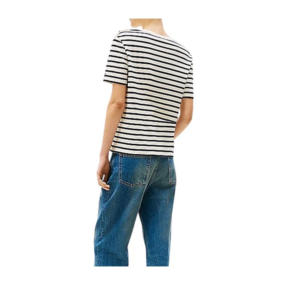 Tommy Hilfiger Korte mouw T-shirt met boothals White Dames