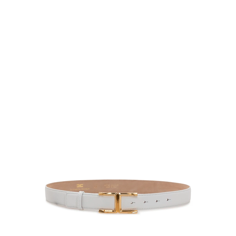 Elisabetta Franchi White Belts, Female, S, Leather Belt