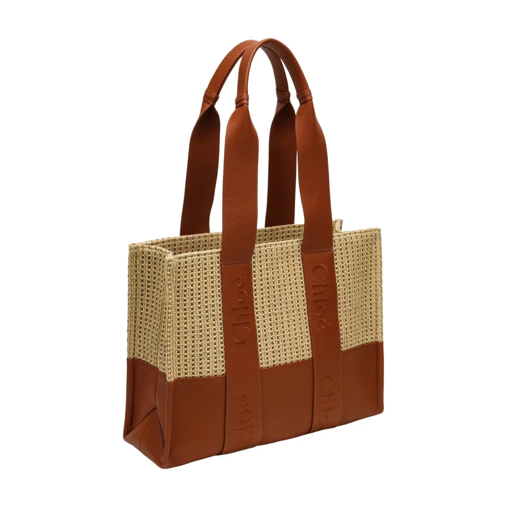 Chloé Bruine Woody Tote Tas Brown Dames