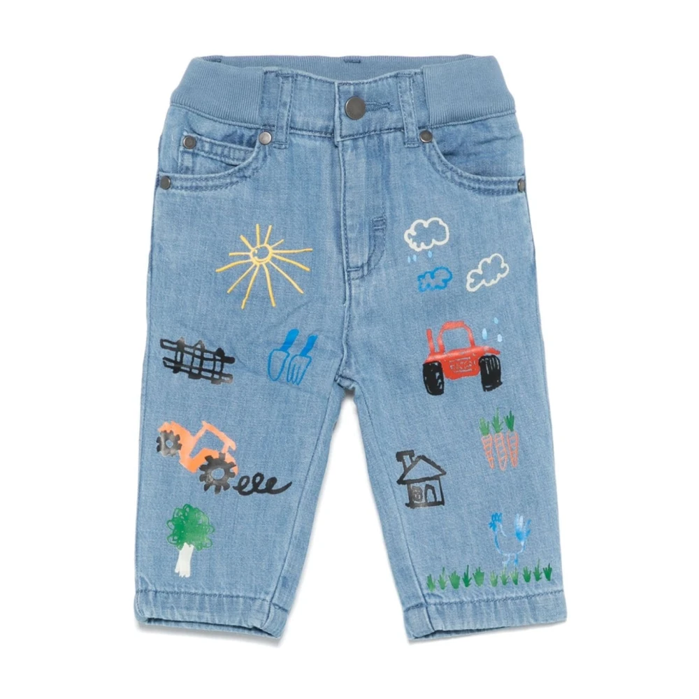 Stella McCartney Barn Blå Denim Lekplats Byxor Blue, Unisex