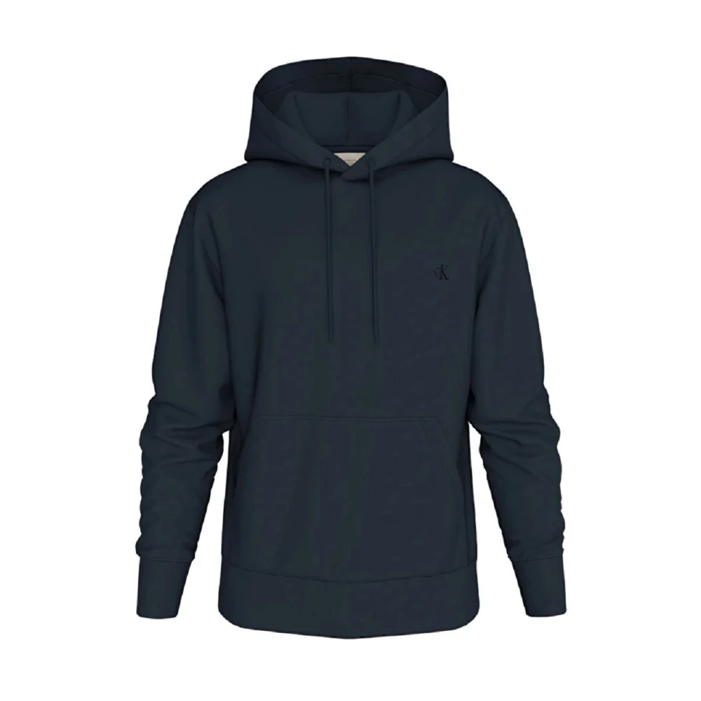 Calvin Klein Blauwe hoodie biologisch katoen Blue Heren