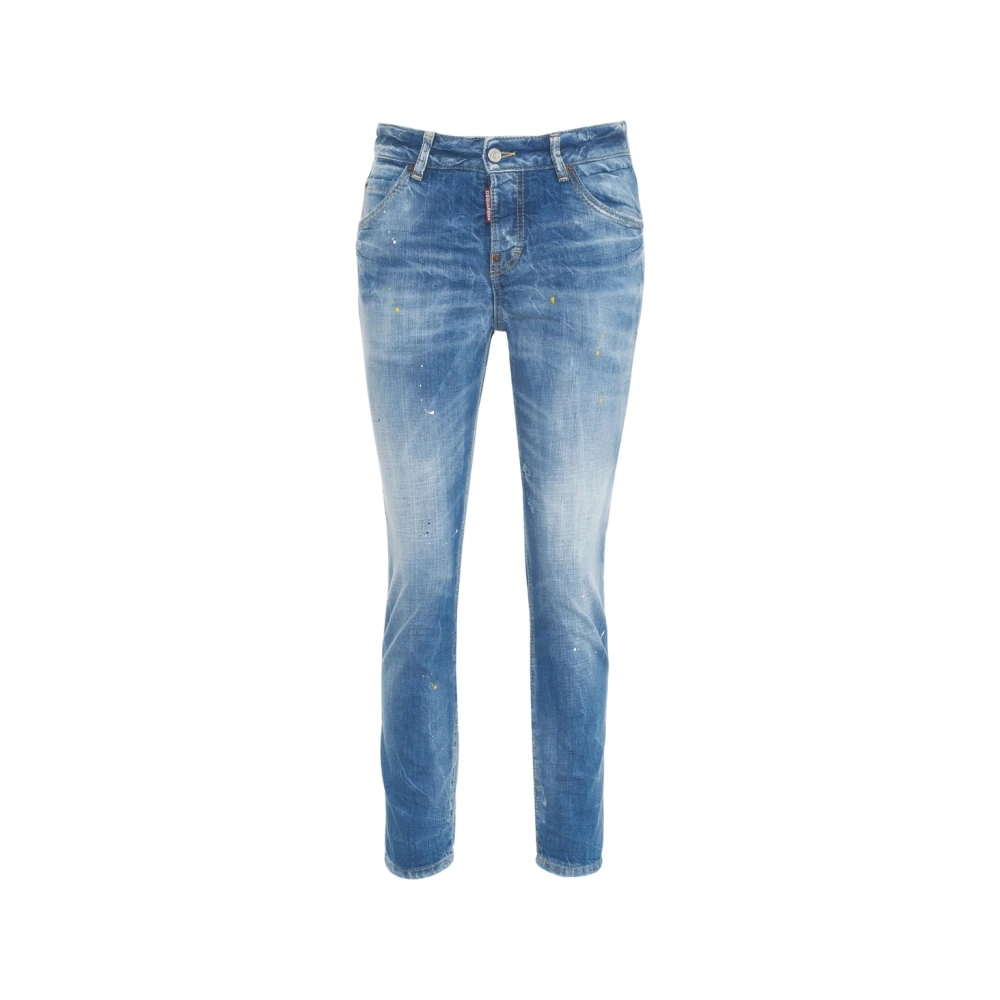 Dsquared2 Blauwe Slim Fit Distressed Jeans Blue Dames