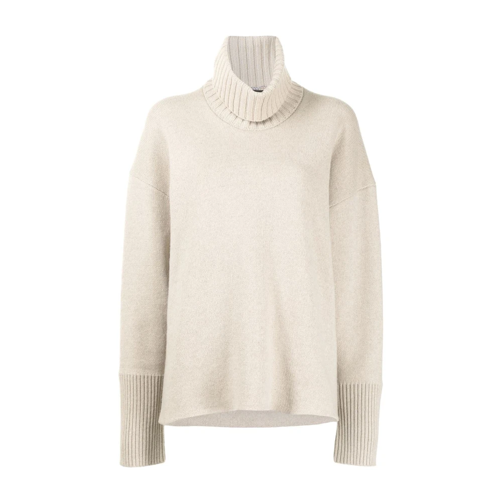 Proenza Schouler Beige Oversize Turtleneck Jumper - Female - Cashmere Knitwear - L - Knitwear