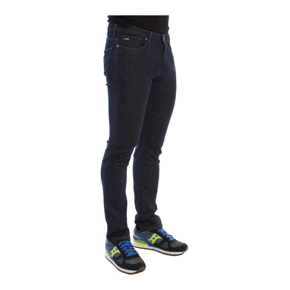Emporio Armani Slim Fit Donkere Denim Jeans Blue Heren