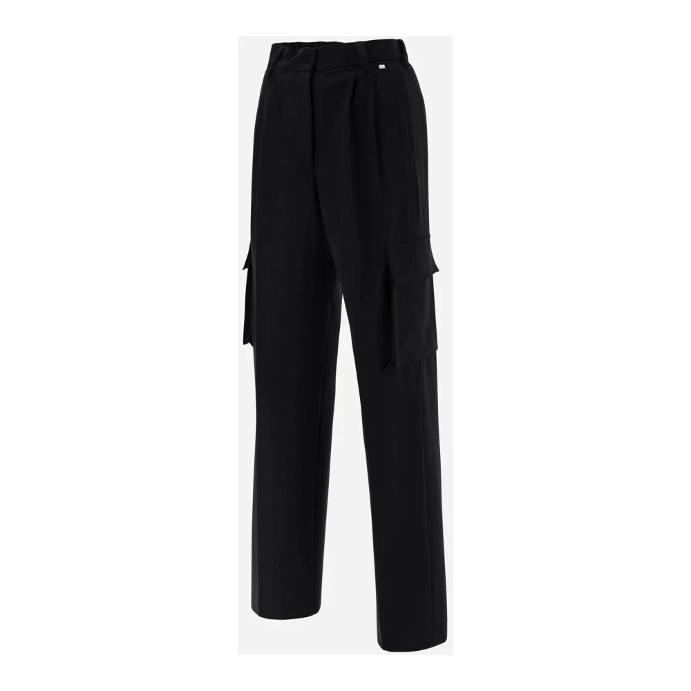 Herno Zachte wol cargobroek Black Dames