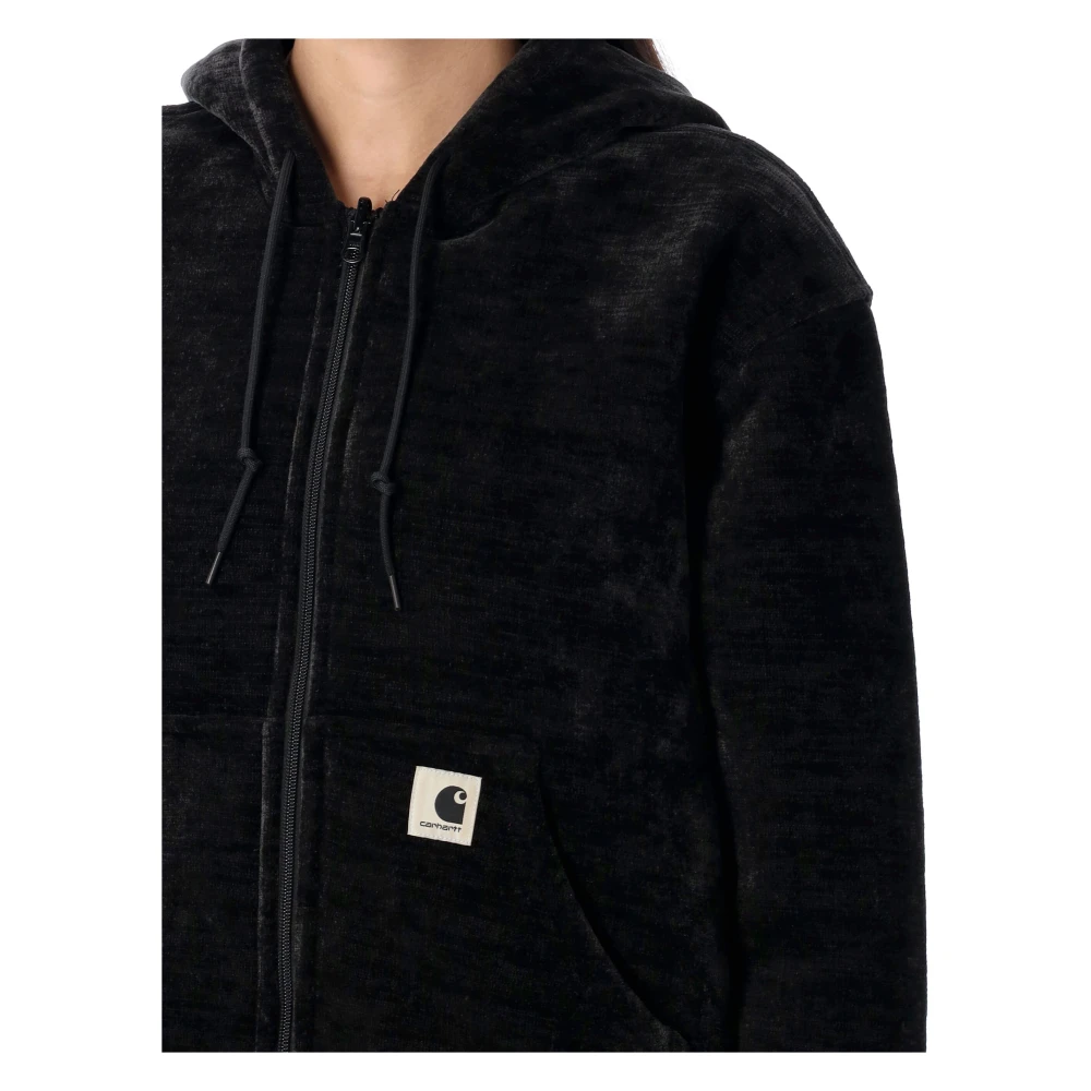 Carhartt WIP Zwarte Omkeerbare Actieve Sweat Jacket Black Dames