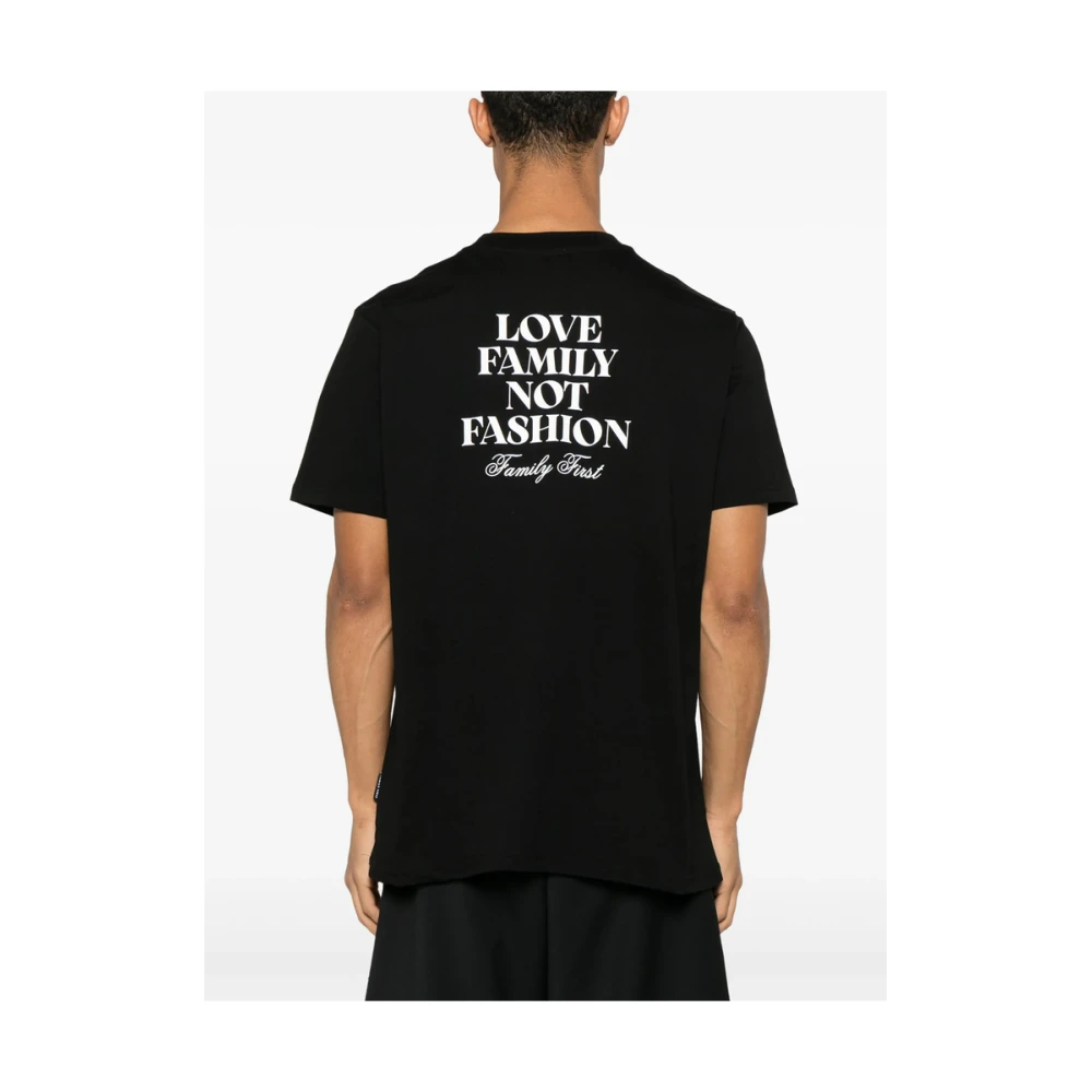 Family First Zwart Logo Print T-shirt Black Heren