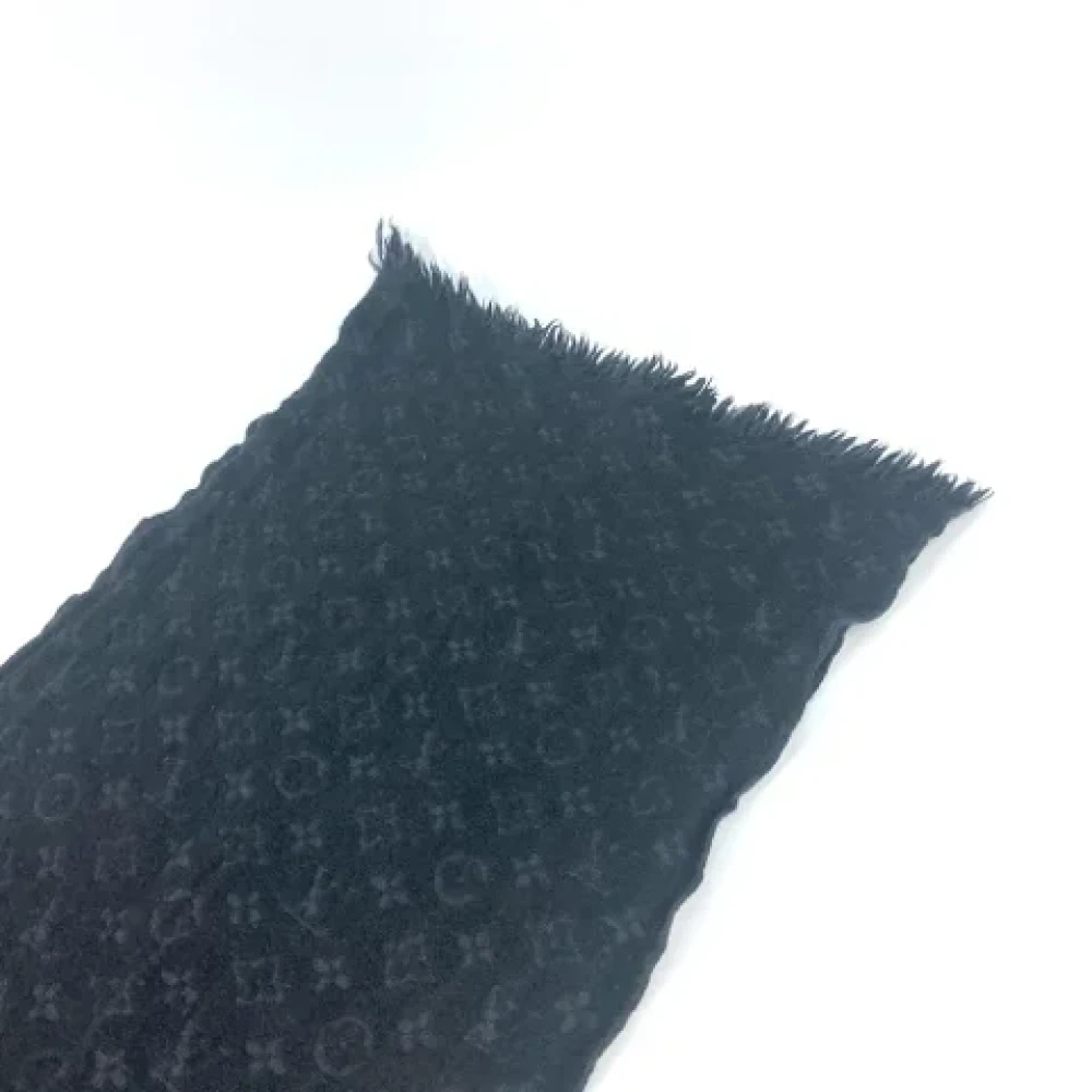 Louis Vuitton Vintage Pre-owned Wool scarves Black Dames
