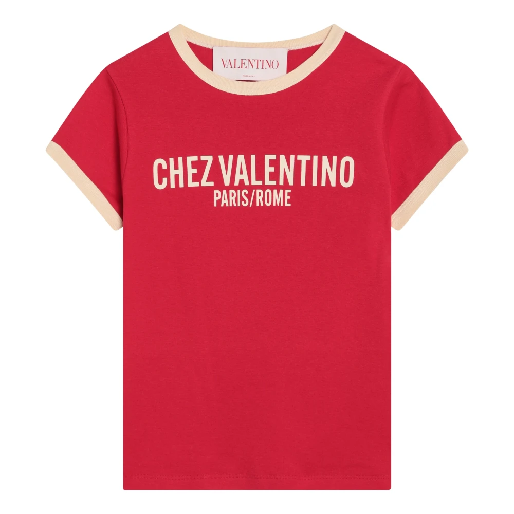 Valentino Garavani Korte mouwen ronde hals T-shirt Red Dames