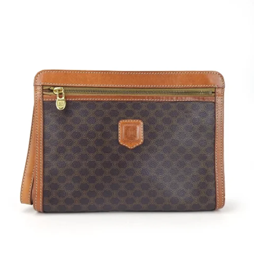 Celine Vintage Pre-owned Canvas handbags Brown Dames