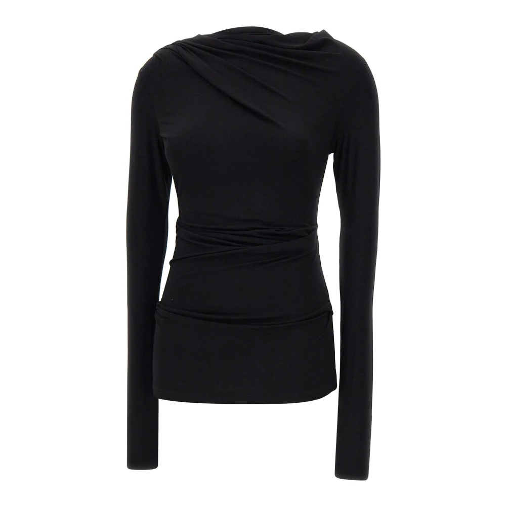 Entire Studios Svart Drape Top