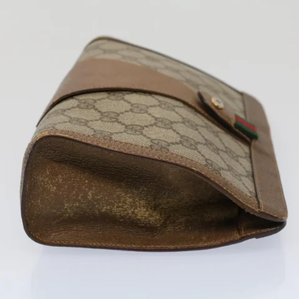 Gucci Vintage Pre-owned Canvas clutches Beige Dames