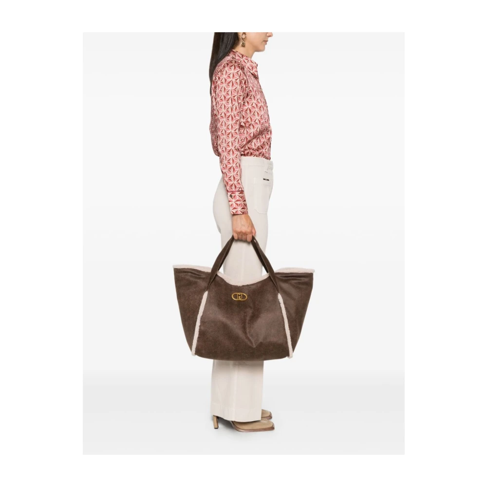 Liu Jo Bruine Faux Shearling Logotas Brown Dames