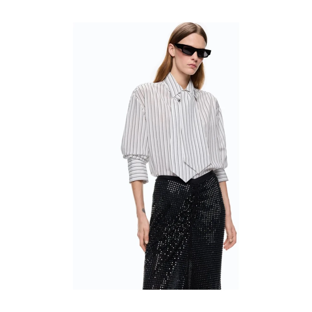 Pinko Vrouw Wit Overhemden Dames, S, Nylon, Oversized Shirt