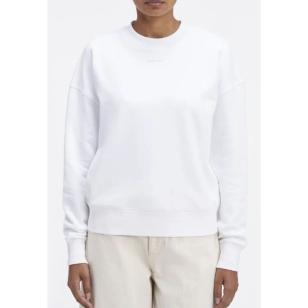 Calvin Klein Nano Logo Relaxte Sweatshirt White Dames