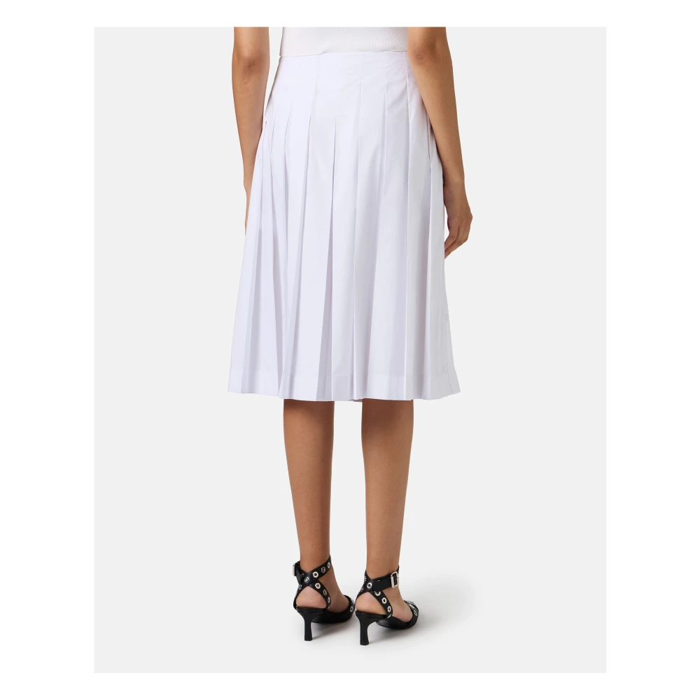 Iceberg Witte geplooide rok met norHeren taille in katoenen popeline White Dames