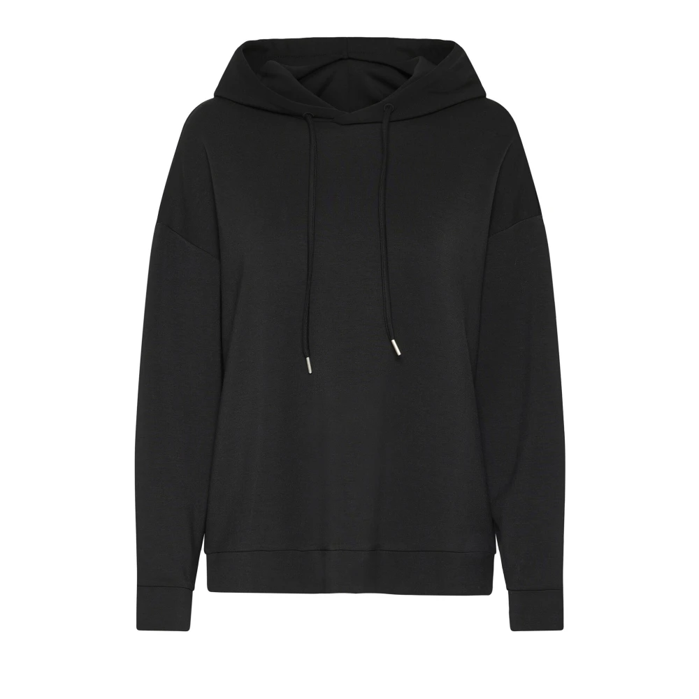 InWear Zwarte hoodie met verstelbare capuchon Black Dames