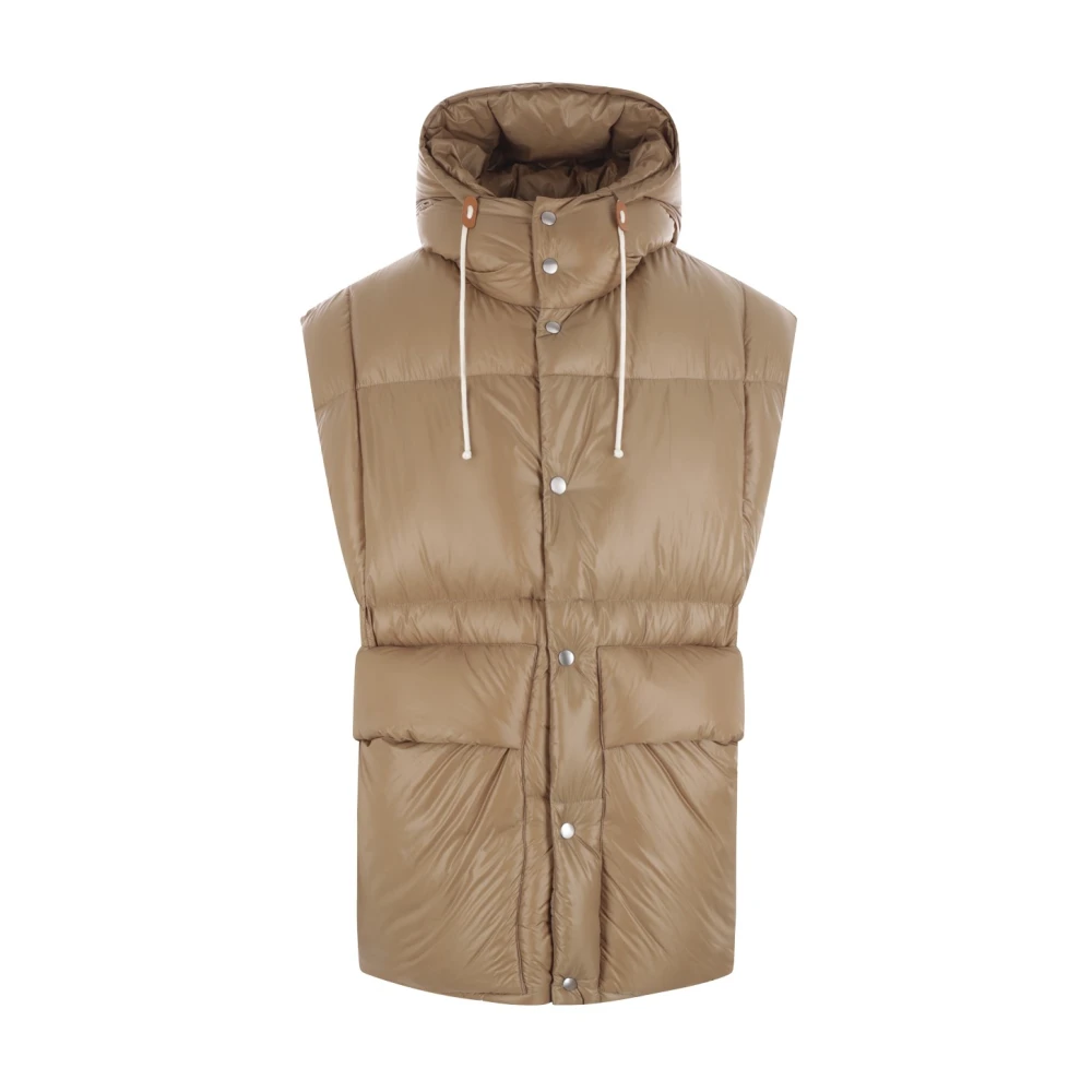 Jil Sander Beige Oversize Nylon Jas Beige Heren