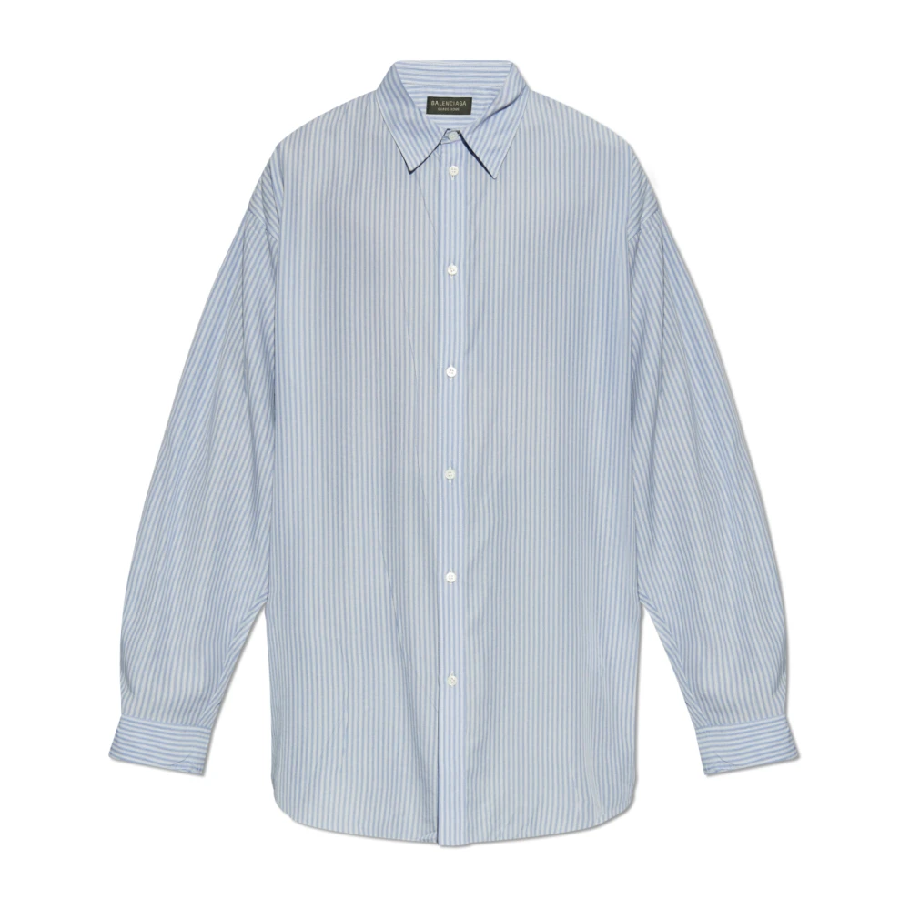 Balenciaga Shirt met streepjespatroon Blue Heren