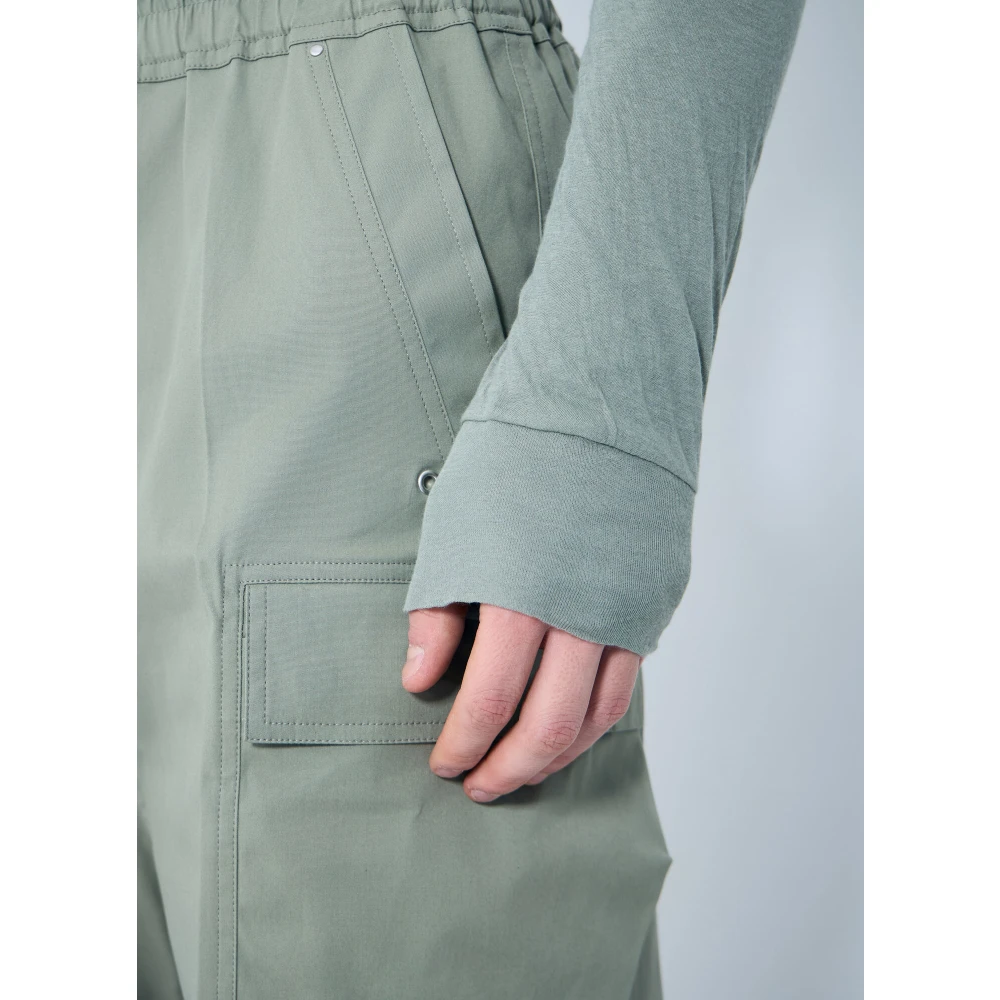 Rick Owens Katoenen T-shirt met Dubbele Laag en Ronde Hals Green Heren