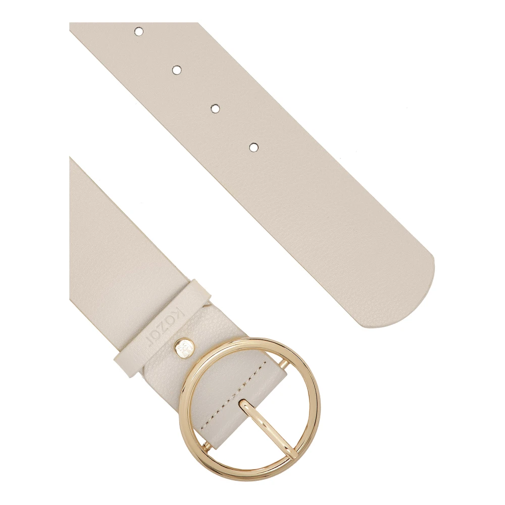 Kazar Brede grijze gladleren riem Gray Dames