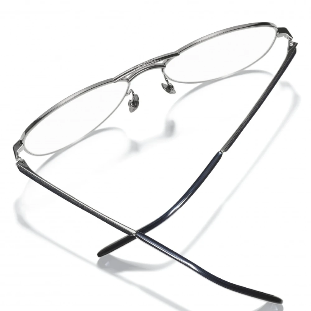 Chanel Stijlvolle bril in zilver & donkerblauw Gray Dames