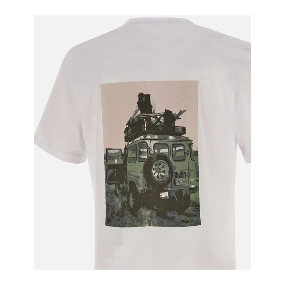 Woolrich Safari Wit Logo T-shirt White Heren