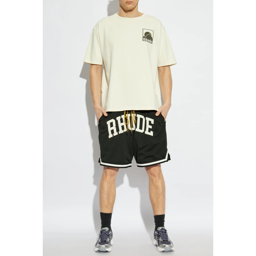 Rhude T-shirt met Logo Beige Heren
