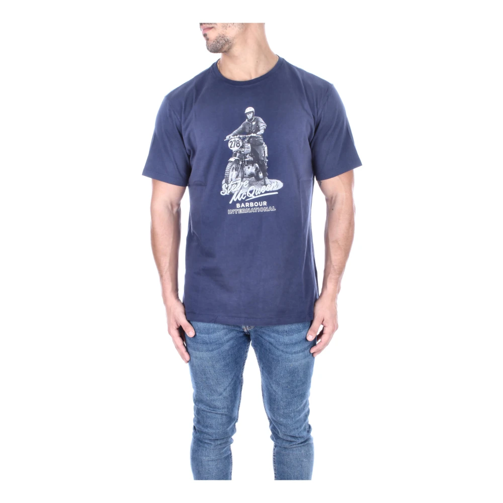 Barbour Blauwe T-shirts en Polos met Internationaal Logo Blue Heren